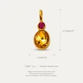 Colgante de acero inoxidable dorado con circonitas amarillas y rosas para joyería DIY - Colgante Estilo 4 (RSPK253808Q) / Solo Colgante (Sin Cadena) / Ámbar