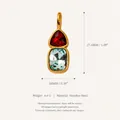 Ciondolo in acciaio dorato con pietre di zircone rosse e azzurre per gioielli DIY - Ciondolo Stile 8 (RSPK253808Q)