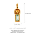 Ciondolo in acciaio inossidabile dorato con zirconi colorati per creazioni fai-da-te - Ciondolo Stile 9 (RSPK253808Q)