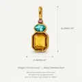 Elegante ciondolo in acciaio inossidabile con pietra gialla ottagonale e zirconi - Ciondolo Stile 11 (RSPK253808Q)
