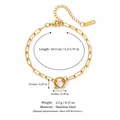 Dainty gold plated stainless steel paperclip chain bracelet featuring a round spring clasp - Paperclip + Open Ring (Bracelet) / Gold