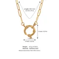 Stainless steel paperclip chain necklace with spring ring clasp dimensions and weight - Paperclip Sailor Clasp Chain 40+5cm / 40+5cm / Gold