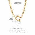 Elegant gold stainless steel chain necklace with spring ring clasp measurements - Pearl Sailor Clasp Chain 40+5cm / 40+5cm / Gold