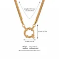 Gold-plated stainless steel snake chain necklace featuring a large circular spring clasp - Snake Sailor Clasp Chain 40+5cm / 40+5cm / Gold