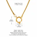 Premium gold-plated stainless steel snake chain necklace featuring a large round spring clasp - Snake Chain with Large Open Ring