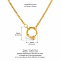 Gold-toned stainless steel chain necklace with circular clasp measurement details - 18mm Sailor Clasp Flat Snake Chain / 43cm+5cm / Gold