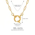Gold stainless steel necklace with oversized spring ring clasp and chain dimensions detail - 18mm Sailor Clasp Paperclip Chain / Gold