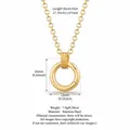 Stainless steel gold round ring pendant necklace showing size and weight details - Gold Spring Clasp Chain B (13mm) / 45+5cm / Gold