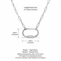 Silver stainless steel carabiner pendant necklace with 45cm adjustable paperclip chain - Large Oval Carabiner Paperclip Chain (Steel) / 45cm+5cm / Silver