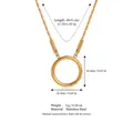 Gold stainless steel circular necklace pendant with 45+5 cm chain length details - Textured Buckle Spring Ring Chain / 45+5cm / Gold