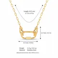 Detailed size and weight view of gold stainless steel necklace with hand pendant - Gold Hand Clasp Necklace / 45+5cm / Gold