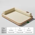 Divano letto per cani in ecopelle bianco crema con cuscino di supporto impermeabile - 2XL (90*65) / Vera pelle - Bianco crema