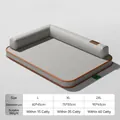Luxe grijs lederen waterdicht hondenbed sofa voor middelgrote en grote honden, wasbaar - Groot (60*45*20cm) / Puur Leer Grijs