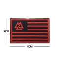 Red and black Viking Valknut embroidered tactical patch, 8x5cm dimensions - Viking Valknut Flag Red (V00959-1)