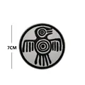 Embroidered Viking Sun Bird tactical badge patch in black and white, 7cm diameter - Viking Bird White and Black (V01058-1)