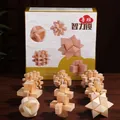 Ensemble de puzzles traditionnels en bois Luban pour l'entraînement cérébral - Casse-tête Kongming / Ensemble De 9