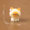Statuina gatto siamese resina 2,2cm ornamento miniatura - Stile 2 (Con Fiore) / 1,7x2,2cm