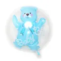 Cute blue 3D teddy bear foil balloon with Baby Boy print for baby shower party decoration - 24 Inch Bear Bubble Blue