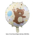 Runder 18-Zoll cremeweißer Aluminiumfolienballon mit Cartoon-Bär und Kuchenmotiv - 18-Zoll Zauber-Bär Creme / 18 Zoll