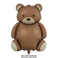 Großer mattbrauner Teddybär-Folienballon für die Dekoration von Geburtstagsfeiern und Events - Matter Bär / 89x65cm