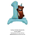 3D standing blue number 1 foil balloon with cute brown bear for 1st birthday party - Blue Base Bear - 1st Birthday