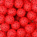 High quality 15mm red silicone beads with black watermelon seed print for DIY jewelry making - Watermelon Pulp Pattern