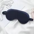 Elegant navy blue silk satin sleep mask with breathable fabric and blackout features - Blackout Style / Navy Blue