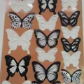 Set of 18 black and white 3D butterfly wall stickers for creative room decoration - Black and White Style (HZ-101)