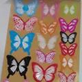 Set of 18 colorful 3D butterfly wall stickers for creative home and room wall decor - Multi-color Glitter Style (HZ-102)