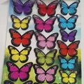 18-piece set of colorful 3D butterfly wall stickers for creative home and bedroom decor. - Colorful Double Layer Style (HZ-104)