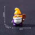 Figura de gnomo de Halloween en miniatura, morado y naranja, tamaño 2,6x2x1,3 cm - Estilo Mago