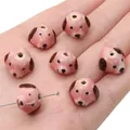 Perline artigianali dettagliate in ceramica rosa a forma di cane per gioielli DIY - Testa di cane rosa / 14x10mm