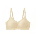Premium seamless nude bra featuring scalloped edges and adjustable straps for comfort - S / Tops / Warm Nude
