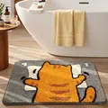 Alfombra de baño absorbente y antideslizante con diseño de gato naranja - 40*60cm / Gato Tonto