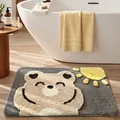 Alfombra de baño absorbente y antideslizante con un lindo diseño de oso y sol - 40*60cm / Oso de Sol de Dibujos Animados