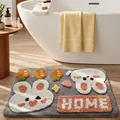 Alfombra de baño absorbente con diseño de conejo y texto Home, alfombra gruesa antideslizante - 40*60cm / Pequeño conejo zanahoria