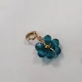Eleganter blaugrüner Kristall-Gänseblümchen-Anhänger mit goldenem Ring für Schmuck DIY - 10er Pack / Dunkelblau