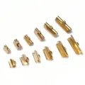 Set of assorted golden stainless steel ribbon crimp cord ends for DIY jewelry making projects - 8mm / Vacuum Real Gold Plated