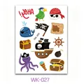 Cute cartoon pirate themed temporary tattoo stickers for children treasure hunt style - Pirate Treasure Hunt (WK-027) / 7.5x11cm