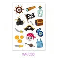 Creative pirate theme cartoon temporary tattoo sticker sheet for kids party favors - Pirate Treasure Hunt (WK-030) / 7.5x11cm