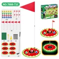 Ensemble complet de golf pour enfants avec lumières LED incluant 20 balles et 6 cibles - Jeu de Lancer de Golf Lumineux (Ensemble Prestige 6 Cibles) / Configuration de Luxe à 6 Cibles / Base Verte