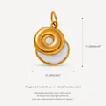 Elegant donut-shaped stainless steel pendant charm featuring gold plating and white inlay - Donut Pendant Only (Without Chain) / Gold