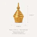 18K gold plated stainless steel cupcake charm pendant for jewelry making with dimensions - Cupcake Pendant Only (Without Chain) / Gold