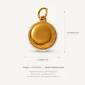 Golden stainless steel cookie pendant showing 15.8mm height and 13.8mm width dimensions - Macaron Pendant Only (Without Chain) / Gold