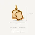 Minimalist stainless steel double toast slice pendant with 18K gold plating finish - Toast Pendant Only (Without Chain) / Gold