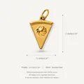 Elegant gold-plated stainless steel pie-shaped pendant featuring a white enamel edge detail. - Cheesecake Pendant Only (Without Chain) / Gold