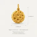 Elegant 18K gold-plated stainless steel cookie biscuit pendant with size details - Cookie Pendant Only (Without Chain) / Gold
