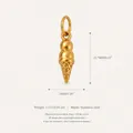 18K gold plated stainless steel ice cream cone charm pendant with measurement details - Ice Cream Pendant Only (Without Chain) / Gold