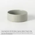 Großer minimalistischer grauer Keramik-Hundenapf für Futter und Wasser, 1800 ml - Graue Gerade Schale / L