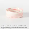 Großer Keramik-Hundenapf mit rosa Marmormuster, 1800 ml Fassungsvermögen für große Hunde - Marmormuster Rosa Gerade Schale / L